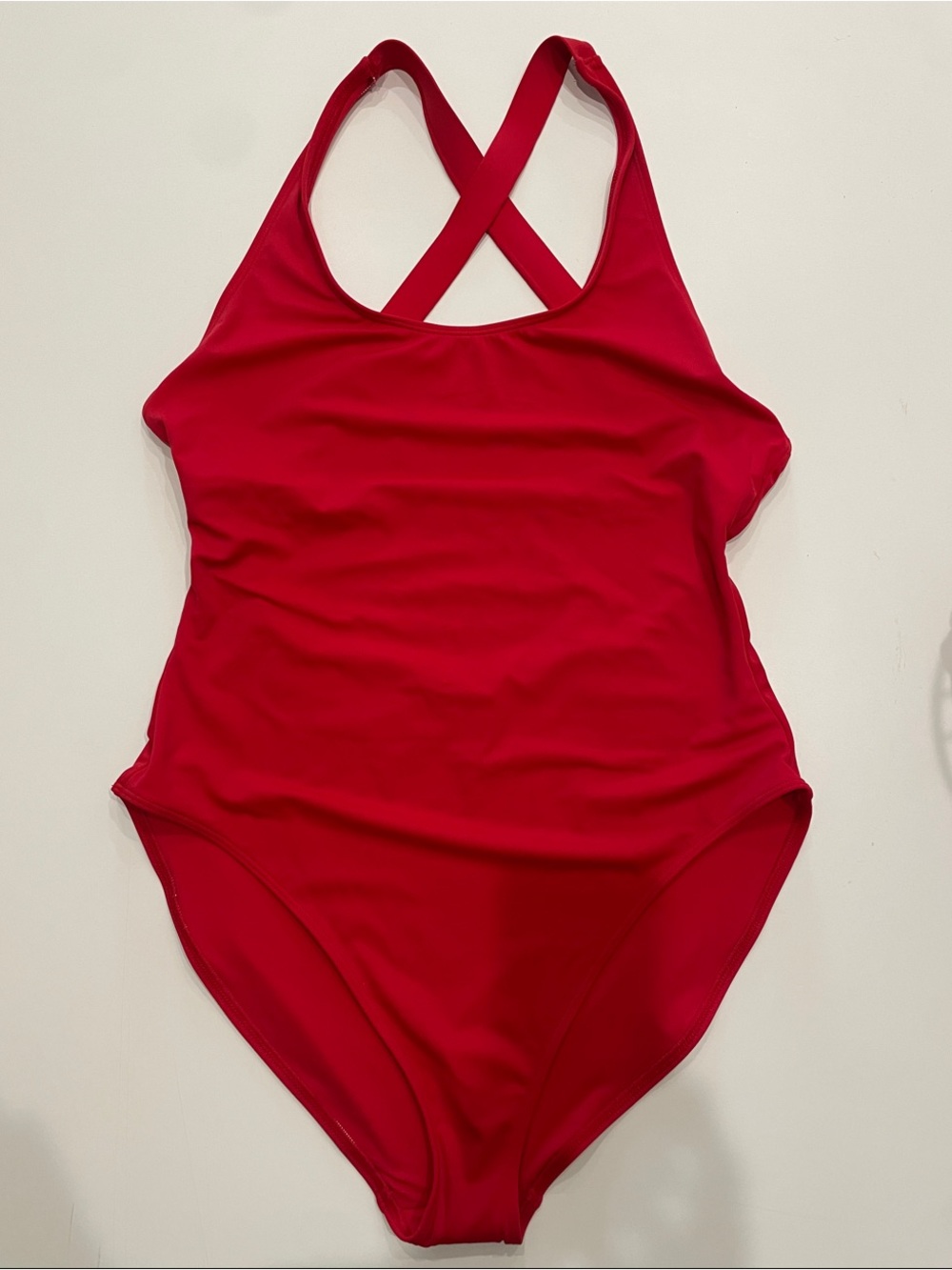 Andie Swim “The Tulum” Red One-Piece Swimsuit with Cross Back low back size XL